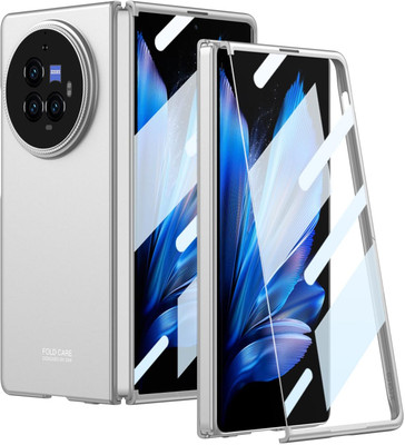 Midkart Front & Back Case for Vivo X Fold 3 Pro Thin Hard PC with Front Glass Cover and Camera Protection Case(Silver, Matte Finish, Pack of: 1)