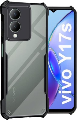 HANIX Front & Back Case for Vivo Y17s/Vivo Y28 5G, Vivo Y17s black/transparent High Quality Back Cover(Black, Shock Proof, Silicon, Pack of: 1)