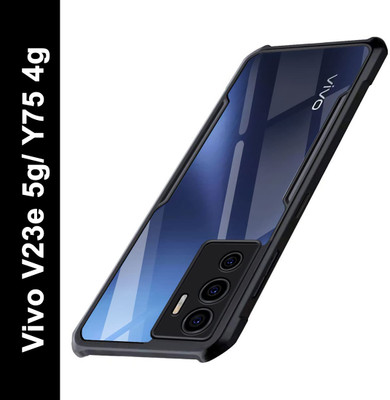 Mobikit Back Cover for Vivo V23e 5g/ Vivo Y75 4g (Transparent Hybrid Hard PC Back TPU Bumper Impact Case(Black, Transparent, Shock Proof, Pack of: 1)