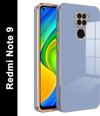 KartV Back Cover for Mi Redmi Note 9(Blue, Gold, Electroplated, Silicon, Pack of: 1)