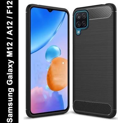 Zapcase Back Cover for Samsung Galaxy M12, Samsung Galaxy F12, Samsung Galaxy A12(Black, Grip Case, Silicon, Pack of: 1)