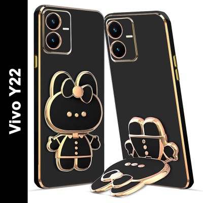 GLOBAL NOMAD Back Cover for vivo Y22(Black, Stand, Silicon, Pack of: 1)