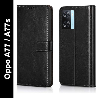 Cockcrow Flip Cover for OPPO A77, OPPO A77s(Black, Shock Proof, Pack of: 1)