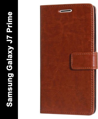 Cockcrow Flip Cover for Samsung Galaxy J7 Prime(Brown, Pack of: 1)