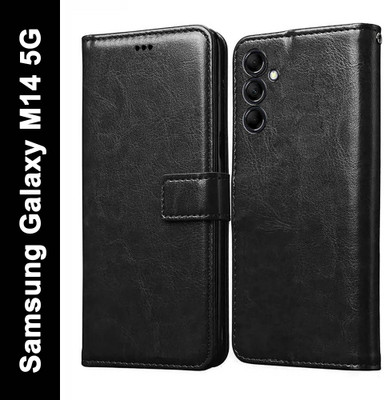 Casotec Flip Cover for Samsung Galaxy M14 5G(Black, Pack of: 1)