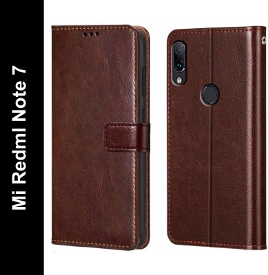 Chaseit Flip Cover for Mi RedmI Note 7(Brown, Shock Proof, Pack of: 1)