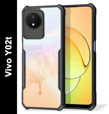 MEHVISH Back Cover for Vivo Y02T(Black, Transparent, Dual Protection, Pack of: 1)