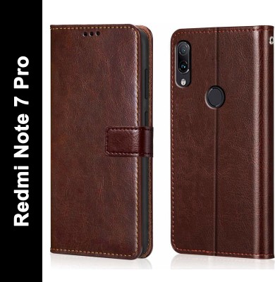 SCAMPY Flip Cover for Mi Redmi Note 7 Pro(Brown, Shock Proof, Pack of: 1)