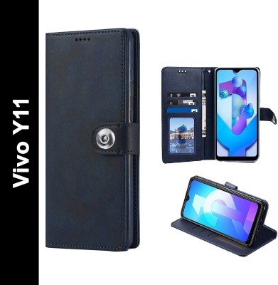 COVERNEW Flip Cover for Vivo 1906 / Y11(Blue, Magnetic Case, Pack of: 1)