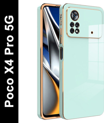 KartV Back Cover for Poco X4 Pro, Poco X4 Pro 5G(Blue, Gold, Electroplated, Silicon, Pack of: 1)