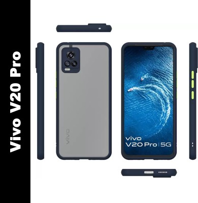 Coverskart Ultra Hybird Back Cover for VIVO V20 Pro, Smoke Translucent Shock Proof Smooth Silicone Back Case Cover(Blue, Camera Bump Protector, Pack of: 1)