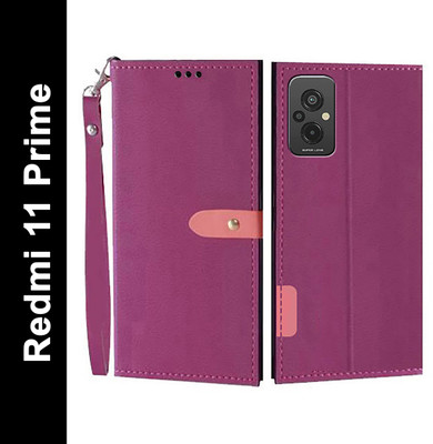 Wynhard Flip Cover for Redmi 11 Prime(Pink, Grip Case, Pack of: 1)