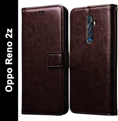 Casotec Flip Cover for OPPO Reno 2z(Brown, Pack of: 1)