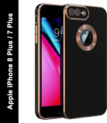 KartV Back Cover for Apple iPhone 7 Plus, Apple iPhone 8 Plus, Apple iPhone 7 Plus, Apple iPhone 8 Plus(Black, Gold, Electroplated, Silicon, Pack of: 1)