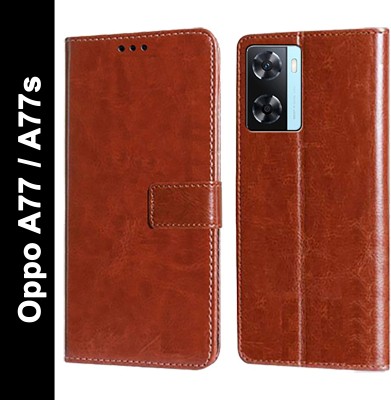 Wynhard Flip Cover for OPPO A77, OPPO A77s(Brown, Grip Case, Pack of: 1)