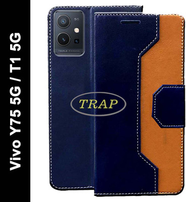 Trap Back Cover for Vivo Y75 5G, Vivo T1 5G(Multicolor, Cases with Holder, Pack of: 1)