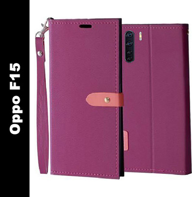 Wynhard Flip Cover for OPPO F15(Pink, Grip Case, Pack of: 1)