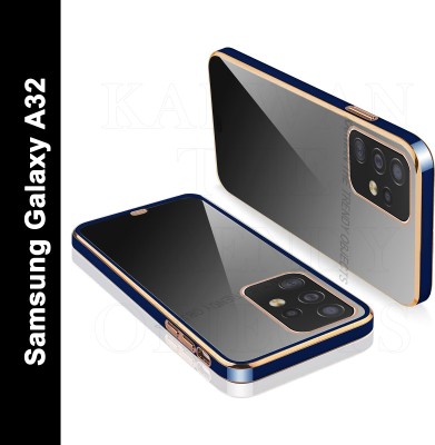 KARWAN Back Cover for Samsung Galaxy A32(Blue, Gold, Transparent, Shock Proof, Silicon, Pack of: 1)