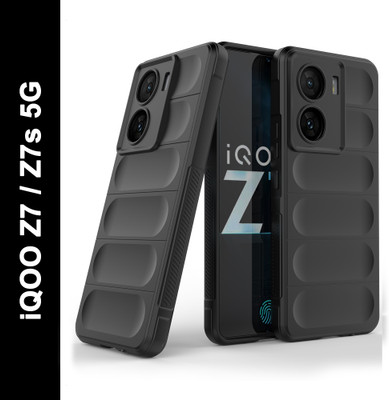 Zapcase Back Cover for iQOO Z7 5G, Z7s 5G(Black, 3D Case, Silicon, Pack of: 1)
