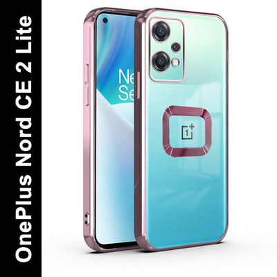 Systek Back Cover for Oneplus Nord CE 2 Lite, Electroplating, Logo View, Flexible, Rose Gold(Gold, Transparent, Camera Bump Protector, Pack of: 1)