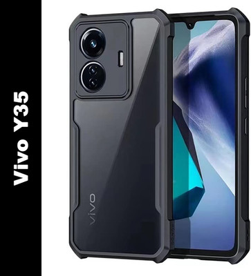 Cover Alive Back Cover for Vivo Y35(Black, Transparent, Shock Proof, Pack of: 1)
