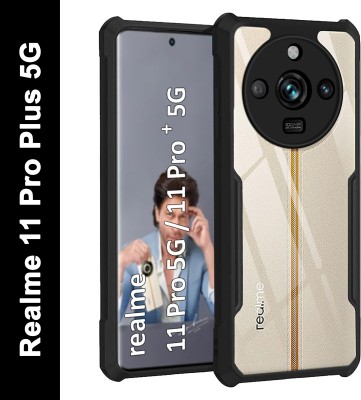 Micvir Back Cover for Realme 11 Pro Plus 5G(Transparent, Black, Shock Proof, Pack of: 1)