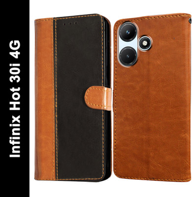 Casotec Flip Cover for Infinix Hot 30i 4G(Brown, Pack of: 1)