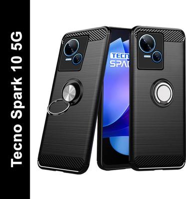 Unistuff Back Cover for Tecno Spark 10 5G(Black, Rugged Armor, Pack of: 1)