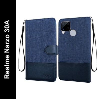 Febelo Flip Cover for Realme C12, Realme Narzo 20, Realme C15, Realme Narzo 30A, Realme C25, Realme C25s(Blue, Cases with Holder, Pack of: 1)