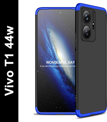KWINE CASE Back Cover for Vivo T1 44w(Blue, Black, Dual Protection, Pack of: 1)