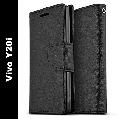 Aarov Flip Cover for Vivo Y20i(Black, Dual Protection, Pack of: 1)