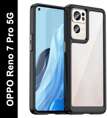 Casener Back Cover for OPPO Reno 7 Pro 5G(Black, Transparent, Shock Proof, Pack of: 1)
