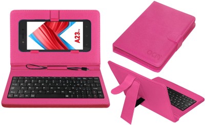 ACM Keyboard Case for Itel A23 Pro(Pink, Cases with Holder, Pack of: 1)