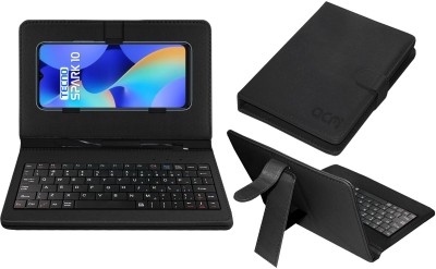 ACM Keyboard Case for Tecno Spark 10(Black, Cases with Holder, Pack of: 1)