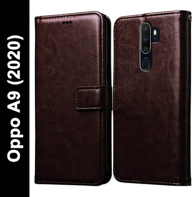 Casotec Flip Cover for Oppo A9 (2020)(Brown, Pack of: 1)