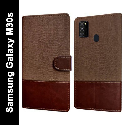 Spicesun Flip Cover for Samsung Galaxy M30s(Brown, Dual Protection, Pack of: 1)