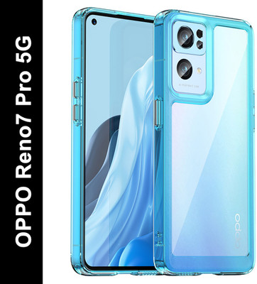 Casener Back Cover for OPPO Reno 7 Pro 5G(Blue, Transparent, Shock Proof, Pack of: 1)
