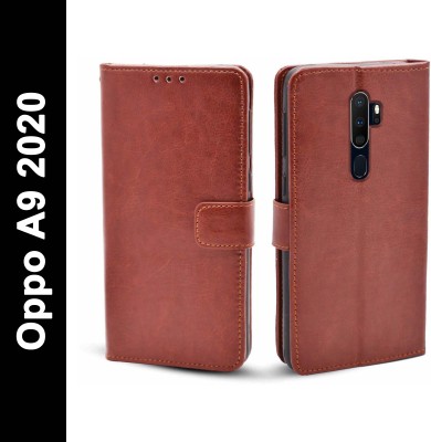 Chaseit Flip Cover for Oppo A9 2020(Brown, Shock Proof, Pack of: 1)