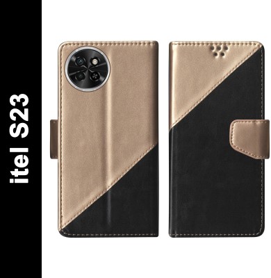 SBMS Flip Cover for itel S23 Multicolor(Black, Shock Proof, Pack of: 1)