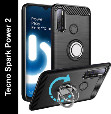 Unistuff Back Cover for Tecno Spark Power 2(Black, Ring Case, Pack of: 1)