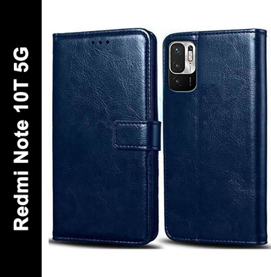 Wynhard Flip Cover for Redmi Note 10T 5G(Blue, Grip Case, Pack of: 1)