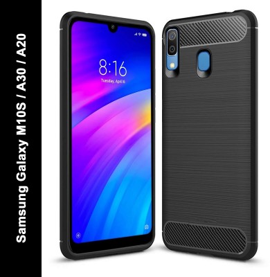 Zapcase Back Cover for Samsung Galaxy A30, Samsung Galaxy A20, Samsung Galaxy M10s(Black, Grip Case, Silicon, Pack of: 1)