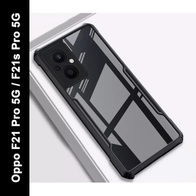 VAPRIF Back Cover for Oppo F21 Pro 5G, Oppo F21s Pro 5G, Transparent Hybrid Hard PC Back TPU Bumper(Black, Transparent, Shock Proof, Pack of: 1)