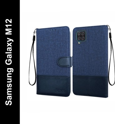 Febelo Flip Cover for Samsung Galaxy M12, Samsung Galaxy F12, Samsung Galaxy A12(Blue, Cases with Holder, Pack of: 1)