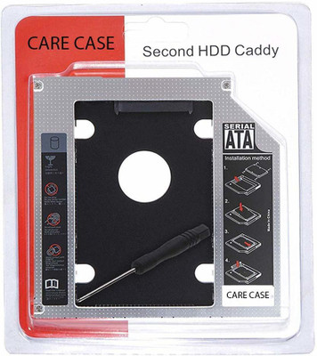WEFLY Bay 2nd Hard Drive Caddy, 9.5 mm CD/DVD Drive Slot for SSD and HDD External DVD Writer(Black)