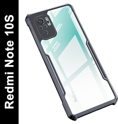 MOBIDEER Back Cover for Redmi Note 10S(Black, Transparent, Shock Proof, Pack of: 1)