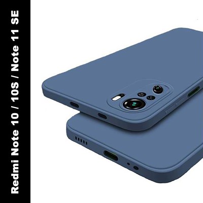 huemic Bumper Case for Redmi Note 10S, Redmi Note 10, Redmi Note 11 SE(Blue, Camera Bump Protector, Silicon, Pack of: 1)
