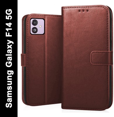 CEDO XPRO Flip Cover for Samsung Galaxy F14 5G(Brown, Dual Protection, Pack of: 1)