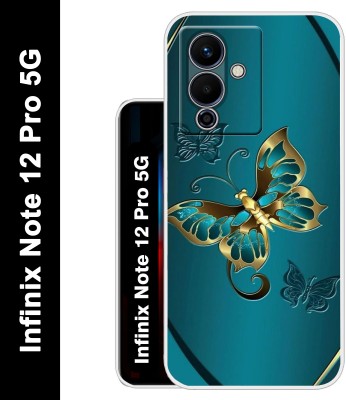 Case Club Back Cover for Infinix Note 12 Pro 5G(Blue, Gold, Silicon, Pack of: 1)