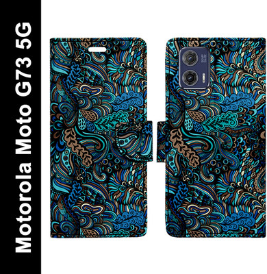 Realgo Flip Cover for Motorola Moto G73 5G(Blue, Pack of: 1)